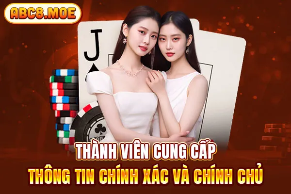 Thành viên cam kết cung cấp thông tin chính xác và chính chủ